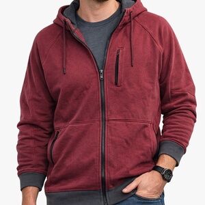 Lululemon Best Coast Hoodie Mens Size Large Cranberry Red Pockets Full Zip